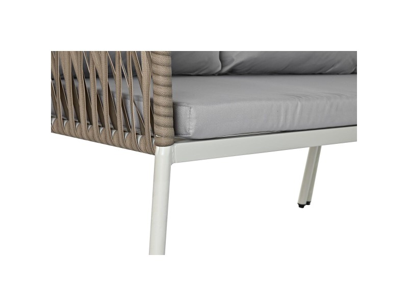 Градински мебели DKD Home Decor Бял Светло кафяв 190 x 190 x 70 cm NaN –  BB Комплекти градински мебели