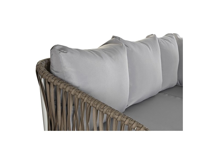 Градински мебели DKD Home Decor Бял Светло кафяв 190 x 190 x 70 cm NaN –  BB Комплекти градински мебели