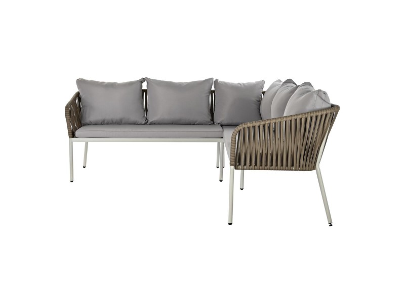 Градински мебели DKD Home Decor Бял Светло кафяв 190 x 190 x 70 cm NaN –  BB Комплекти градински мебели