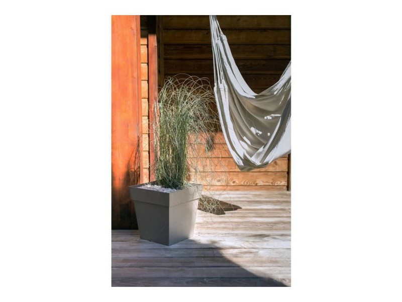 Саксия EDA Tuscan Тъмнокафяв Пластмаса Квадратек Ø 50 cm (49,5 x 49,5 x 52,5 cm) NaN –  BB Саксии