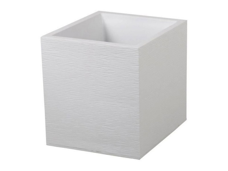 Саксия EDA Graphit Бял Пластмаса Квадратек 39 x 39 x 43 cm NaN –  BB Саксии