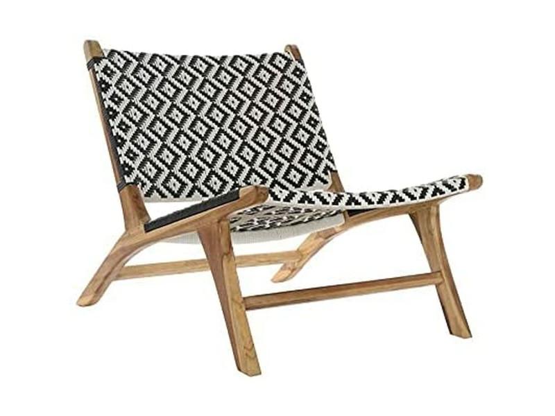 Aiatool DKD Home Decor Бял Черен Естествен PVC Тик 65 x 80 x 68 cm NaN –  BB Градински столове за хранене
