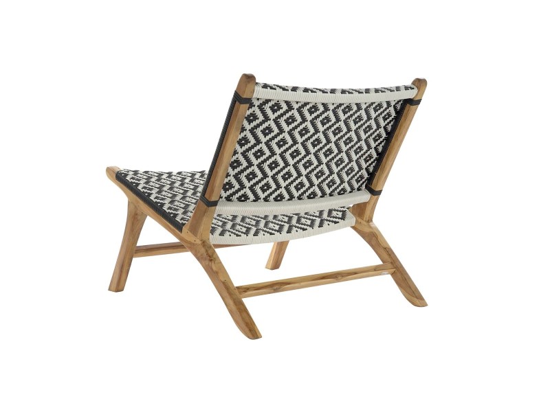 Aiatool DKD Home Decor Бял Черен Естествен PVC Тик 65 x 80 x 68 cm NaN –  BB Градински столове за хранене