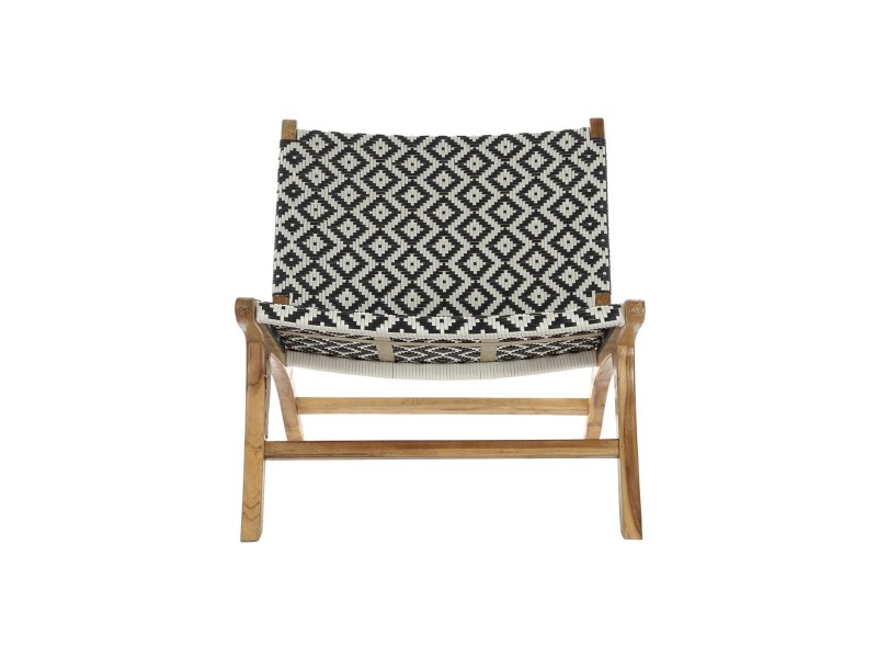 Aiatool DKD Home Decor Бял Черен Естествен PVC Тик 65 x 80 x 68 cm NaN –  BB Градински столове за хранене