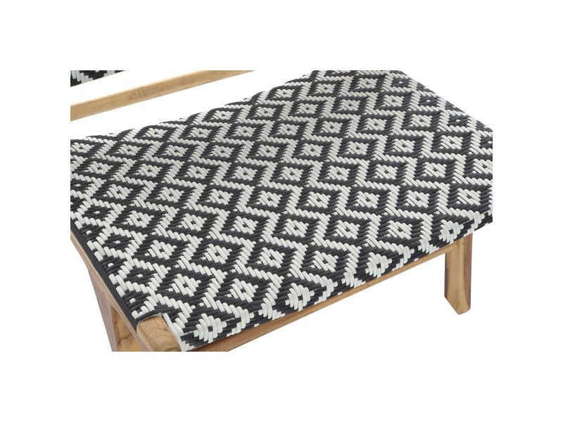 Aiatool DKD Home Decor Бял Черен Естествен PVC Тик 65 x 80 x 68 cm NaN –  BB Градински столове за хранене