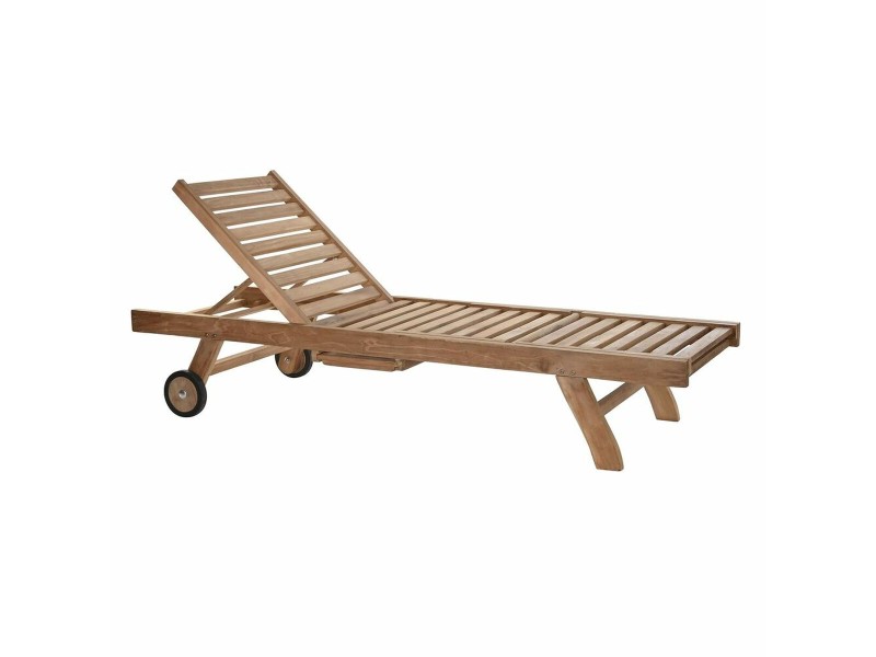 Lamamistool DKD Home Decor Кафяв С колела Тик (200 x 65 x 36 cm) NaN –  BB Шезлонги
