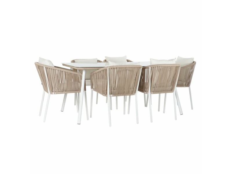 Комплект от маса с стола DKD Home Decor Бежов 78 cm 163 x 95 x 6 cm NaN –  BB Комплекти градински мебели