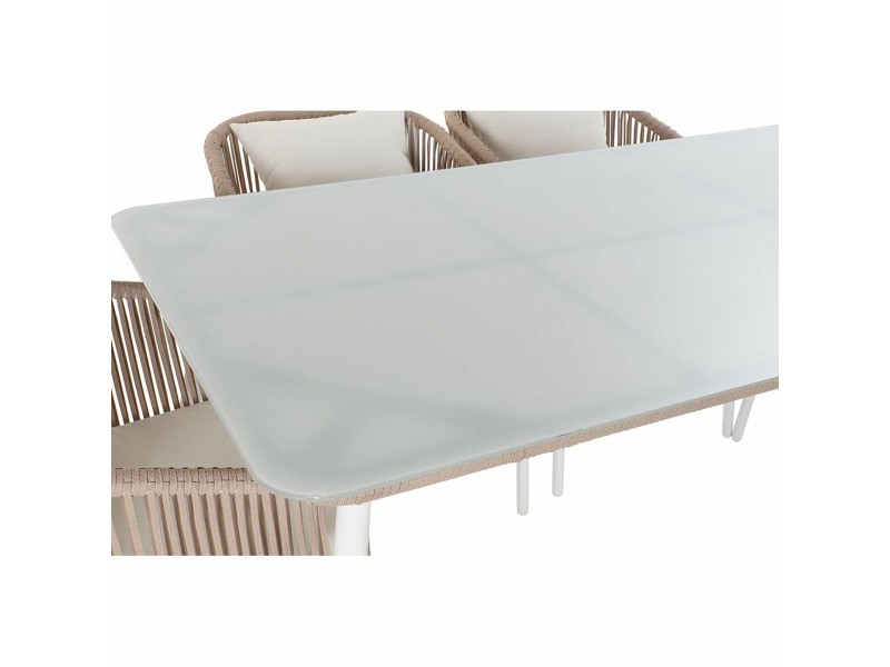 Комплект от маса с стола DKD Home Decor Бежов 78 cm 163 x 95 x 6 cm NaN –  BB Комплекти градински мебели