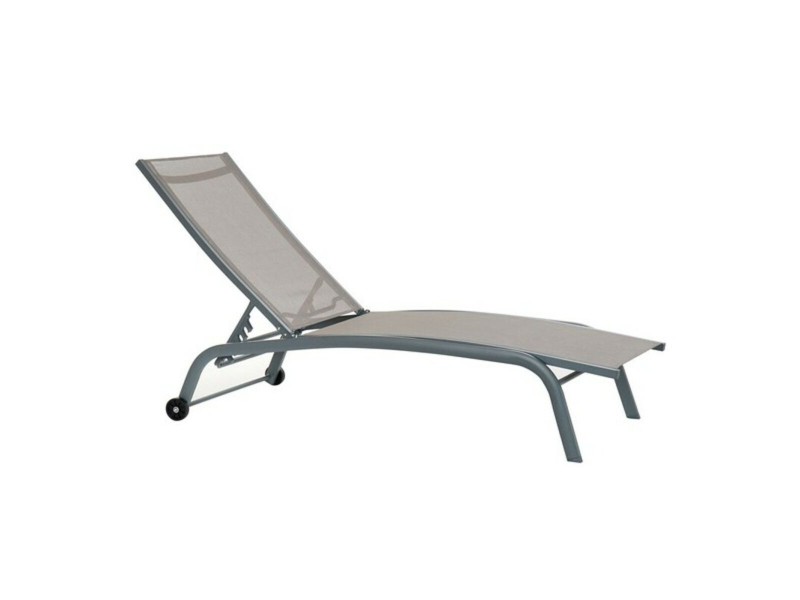 Lamamistool DKD Home Decor С колела Сив PVC Алуминий (187,5 x 64 x 97 cm) NaN –  BB Шезлонги