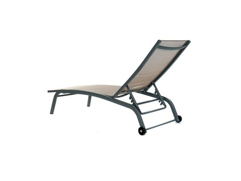 Lamamistool DKD Home Decor С колела Сив PVC Алуминий (187,5 x 64 x 97 cm) NaN –  BB Шезлонги