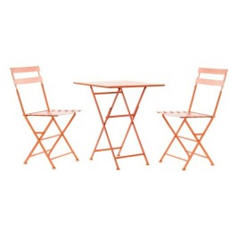 Комплект от маса с 2 стола DKD Home Decor MB-177412 Корал 60 x 60 x 75 cm (3 pcs)