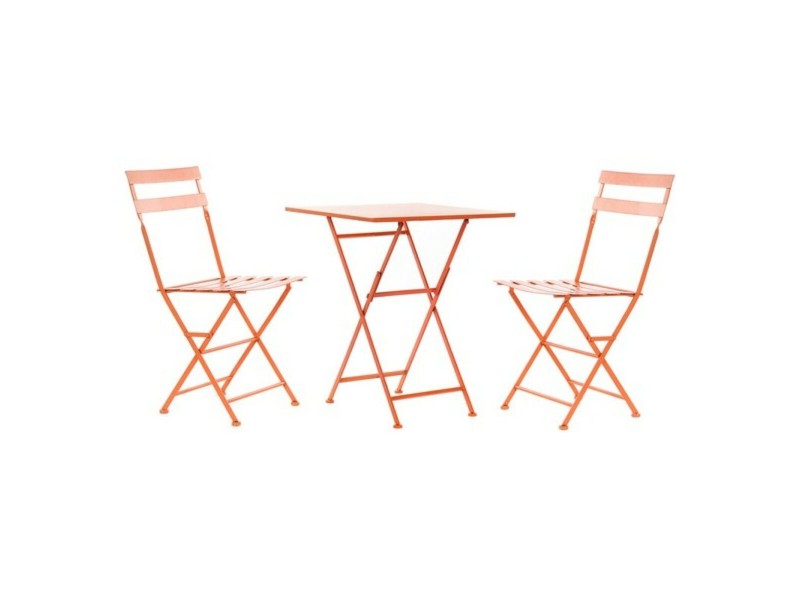 Комплект от маса с 2 стола DKD Home Decor MB-177412 Корал 60 x 60 x 75 cm (3 pcs) NaN –  BB Комплекти градински мебели