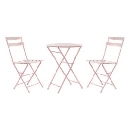 Комплект от маса с 2 стола DKD Home Decor MB-177410 Розов 60 x 60 x 75 cm (3 pcs)