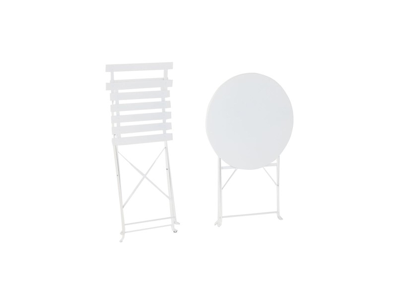 Комплект от маса с 2 стола Home ESPRIT Бял 60 x 60 x 71 cm NaN –  BB Комплекти градински мебели