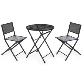 Комплект от маса с 2 стола Ibergarden HS23377/78 HS23377/78 Черен 96 x 60 x 22,5 cm