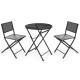 Комплект от маса с 2 стола Ibergarden HS23377/78 HS23377/78 Черен 96 x 60 x 22,5 cm NaN –  BB Комплекти градински мебели