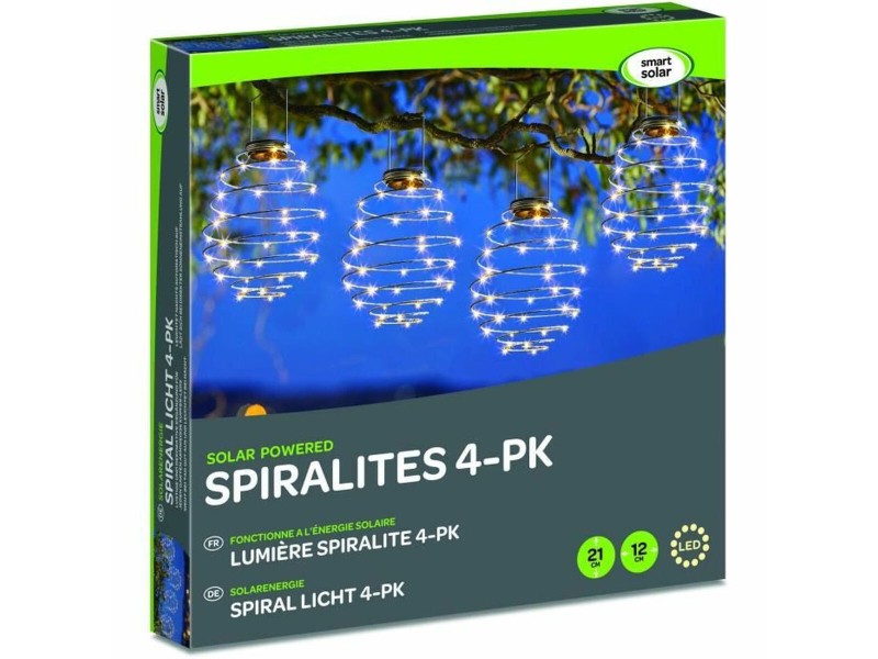 Ярка декорация Smart Garden Spiralight Сив 4 броя NaN –  BB Слънчеви лампи