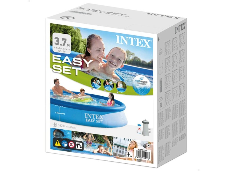Надуваем Басейн EASY SET Intex 28132NP 366 x 76 x 366 cm 2006 l/h NaN –  BB Надуваеми басейни