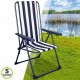 подплатен къмпинг стол Aktive Раиран Бял Морско син 46 x 101 x 59 cm (4 броя) NaN –  BB Сгъваеми столове