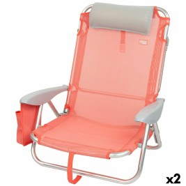 Сгъваем Стол с Подглавник Aktive Flamingo Корал 51 x 76 x 45 cm (2 броя)