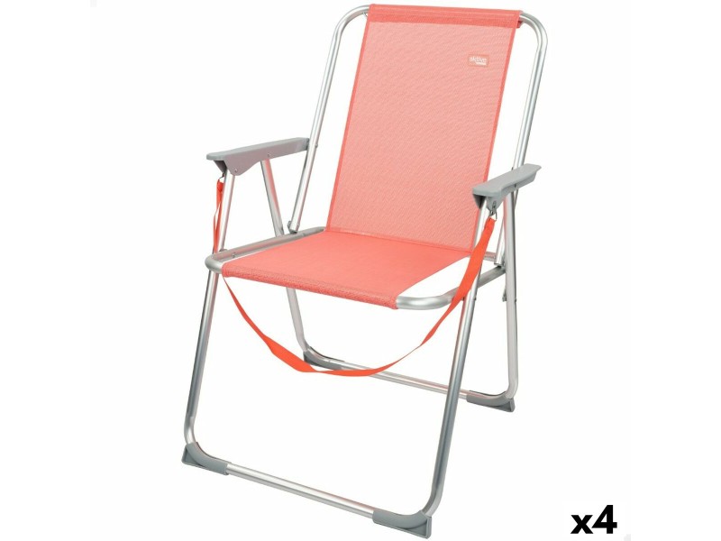 подплатен къмпинг стол Aktive Flamingo Корал 44 x 76 x 45 cm (4 броя) NaN –  BB Сгъваеми столове