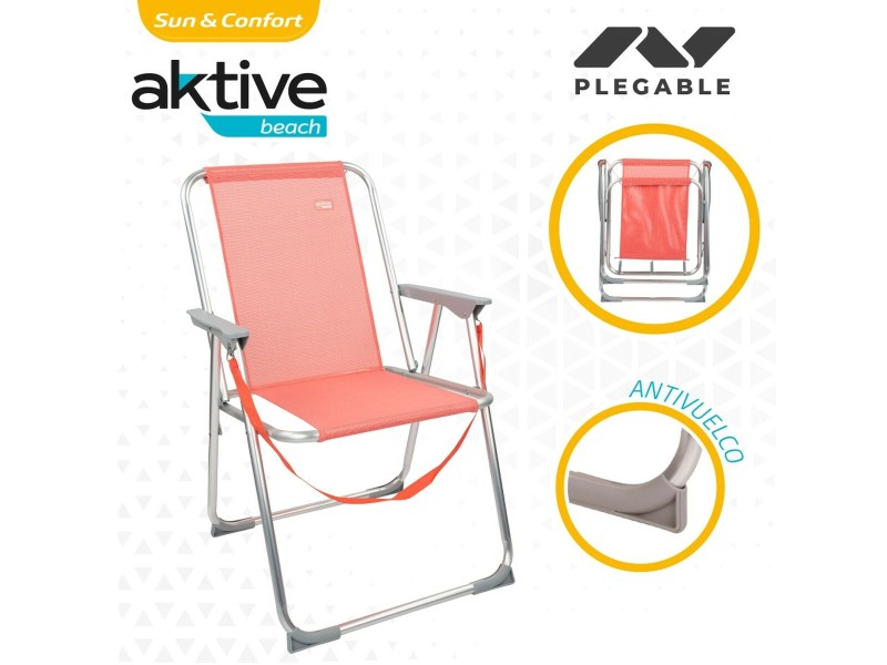 подплатен къмпинг стол Aktive Flamingo Корал 44 x 76 x 45 cm (4 броя) NaN –  BB Сгъваеми столове