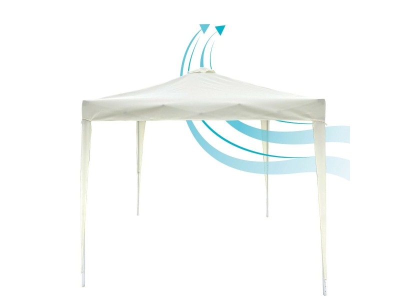 Беседка Aktive 300 x 250 x 300 cm Плат Стомана Бял NaN –  BB Беседки