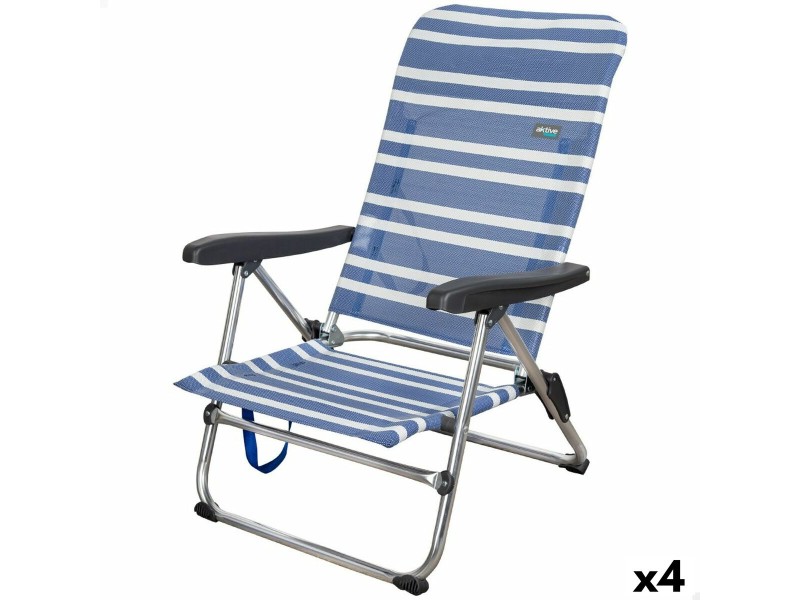 подплатен къмпинг стол Aktive Mykonos Раиран 47 x 85 x 50 cm (4 броя) NaN –  BB Сгъваеми столове