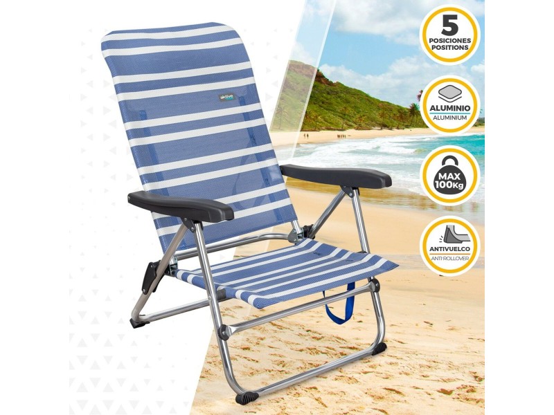 подплатен къмпинг стол Aktive Mykonos Раиран 47 x 85 x 50 cm (4 броя) NaN –  BB Сгъваеми столове