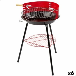 Портативно барбекю Aktive Дървен Желязо Ø 38 cm 37 x 61 x 45 cm (6 броя) Червен