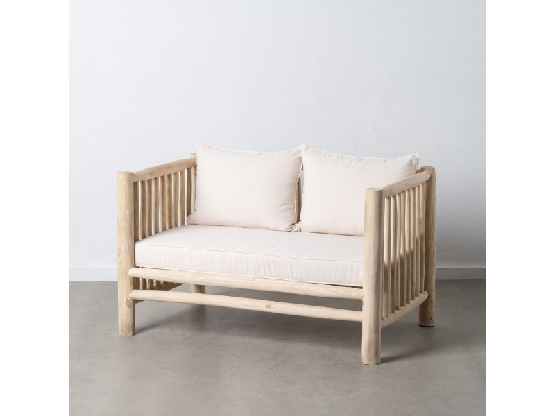 Двуместно канапе AKAR 131 x 80 x 77,5 cm Естествен тиково дърво NaN –  BB Двуместни дивани