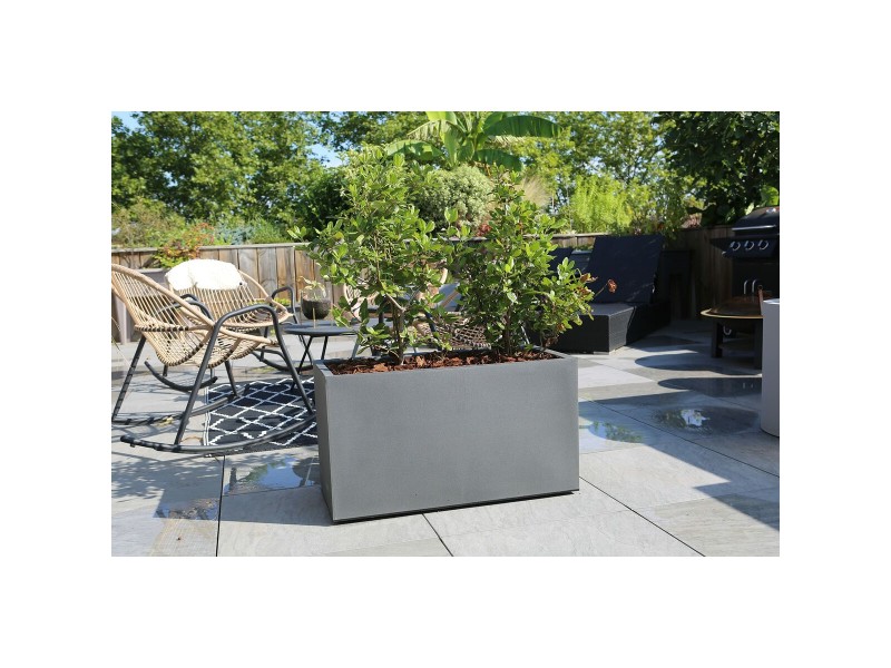 Саксия Riviera Квадратен Сив 80 x 40 cm Гранит NaN –  BB Саксии