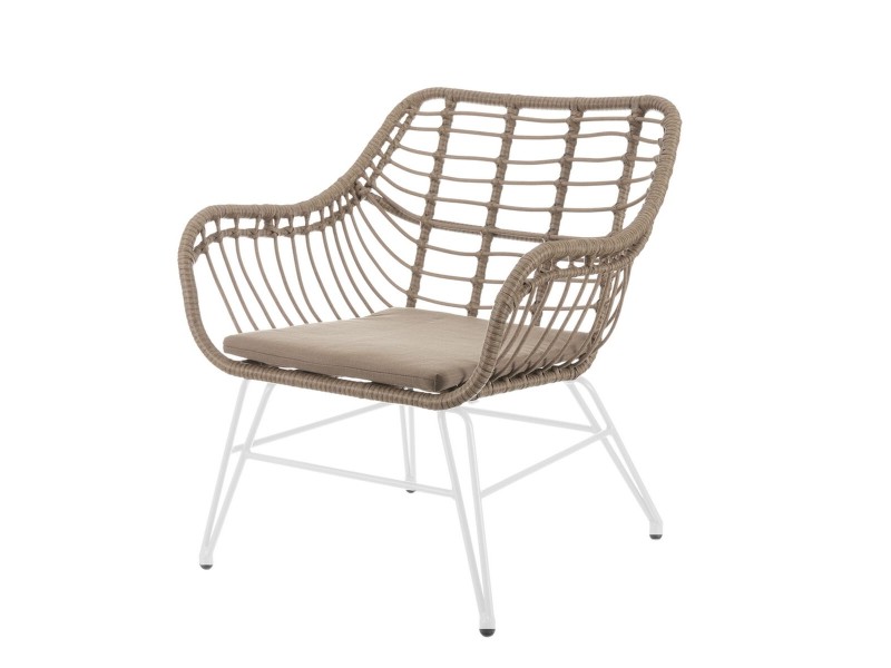 Aiatool Ariki 65 x 62 x 76 cm синтетичен ратан Стомана Бял NaN –  BB Градински столове за хранене