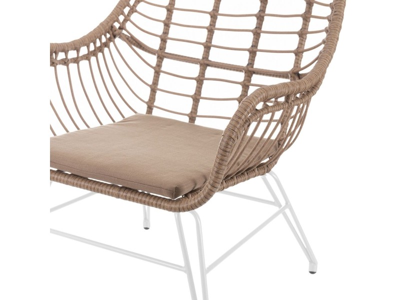 Aiatool Ariki 65 x 62 x 76 cm синтетичен ратан Стомана Бял NaN –  BB Градински столове за хранене