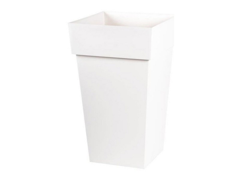 Саксия EDA Tuscan Квадратек Бял полипропилен (39 x 39 x 65 cm) NaN –  BB Саксии