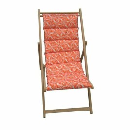 Lamamistool Jardin Prive Wave Оранжев Дебел мъхест вълнен плат букова дървесина (106 x 55 x 95 cm)