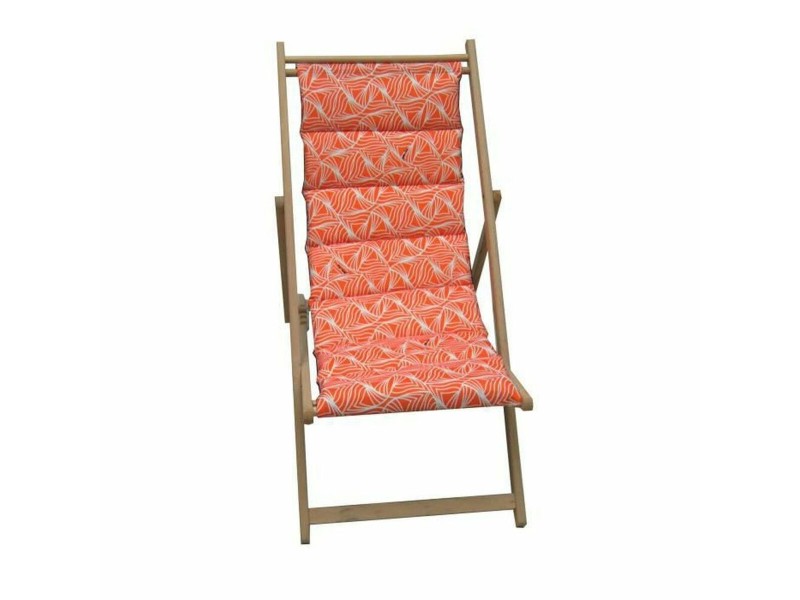 Lamamistool Jardin Prive Wave Оранжев Дебел мъхест вълнен плат букова дървесина (106 x 55 x 95 cm) NaN –  BB Шезлонги