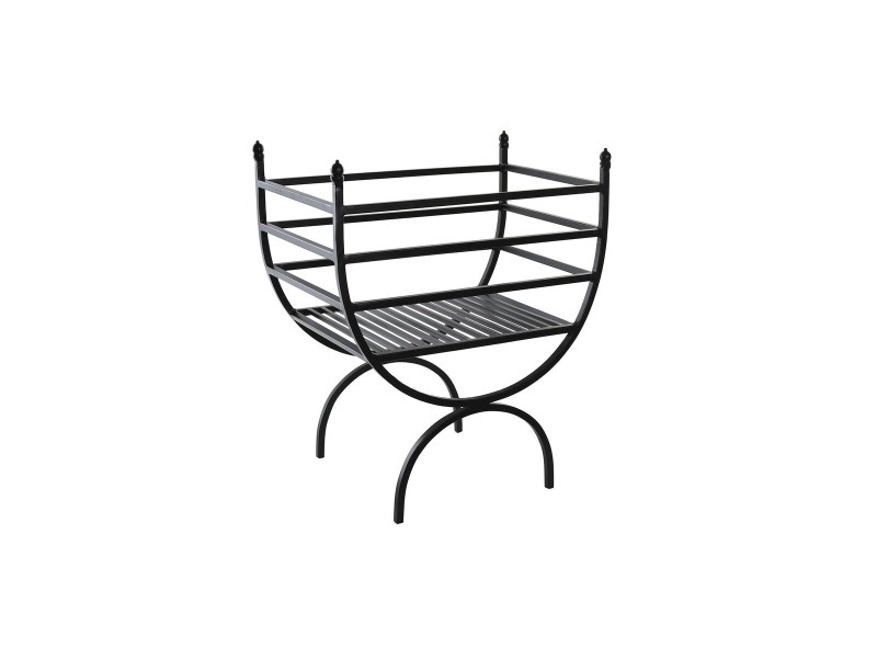 Склад за дърва DKD Home Decor Черен Стомана 48 x 30 x 57 cm Поставка за Дърва NaN –  BB Дърварник