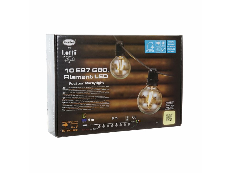 Гирлянда от LED Светлини DKD Home Decor Многоцветен (850 x 7 x 13 cm) NaN –  BB Гирлянди за външно осветление