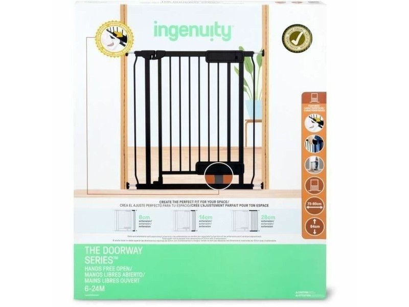 Защитна бариера Ingenuity Черен 73-80 cm NaN –  BB Бариери за врати и стълби