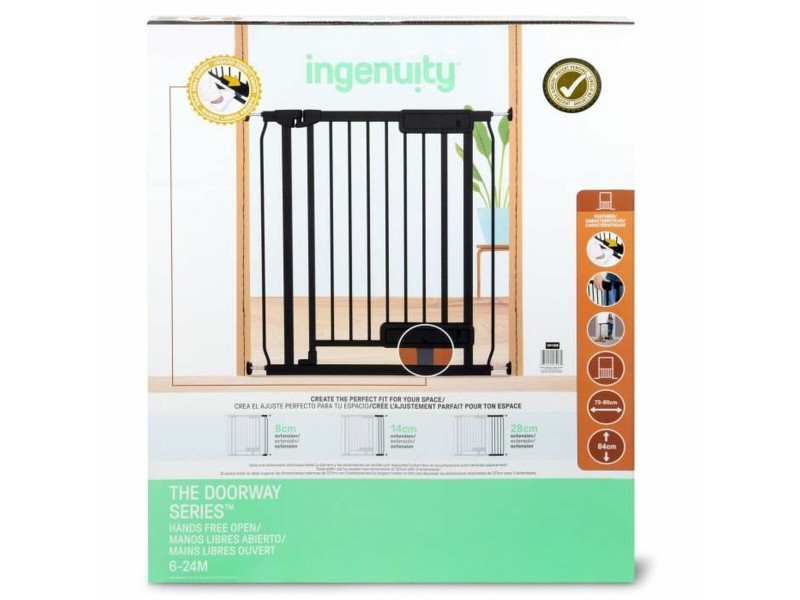 Защитна бариера Ingenuity Черен 73-80 cm NaN –  BB Бариери за врати и стълби