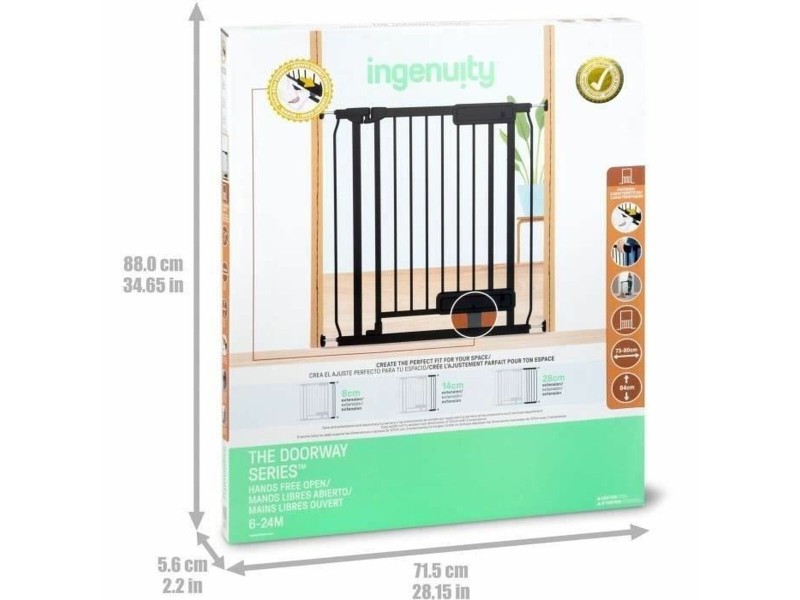 Защитна бариера Ingenuity Черен 73-80 cm NaN –  BB Бариери за врати и стълби