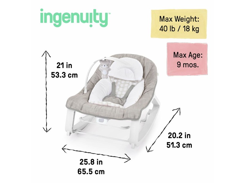 Бебешки Хамак Ingenuity Бял Сив NaN –  BB Хамаци