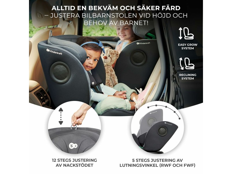 Столче за кола Kinderkraft KCI36000GRY0000 Сив NaN –  BB Столове за кола