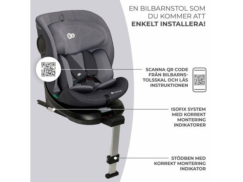 Столче за кола Kinderkraft KCI36000GRY0000 Сив NaN –  BB Столове за кола