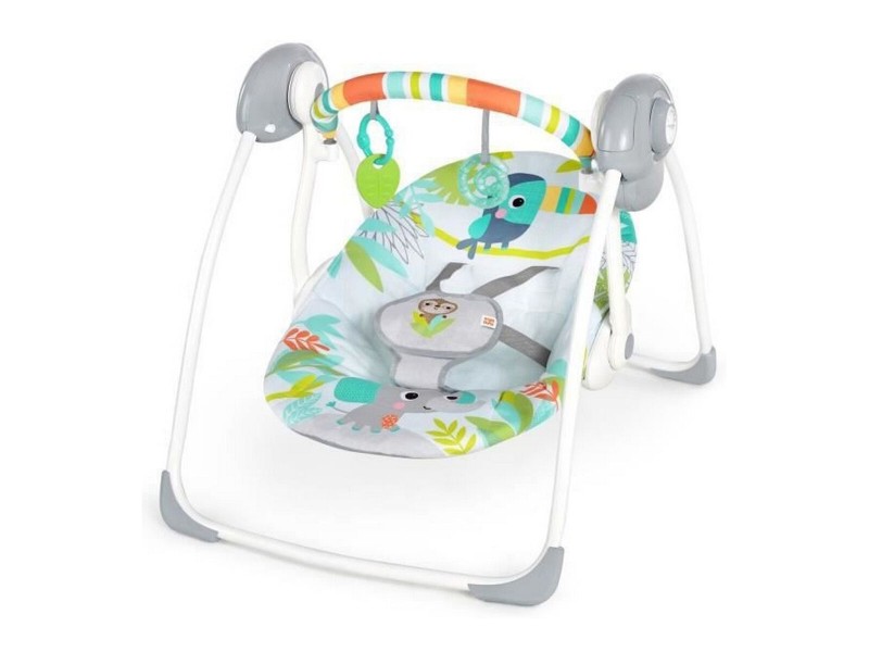 Люлеещ се стол Ingenuity Compact portable swing Многоцветен Животни NaN –  BB Люлеещи се столове