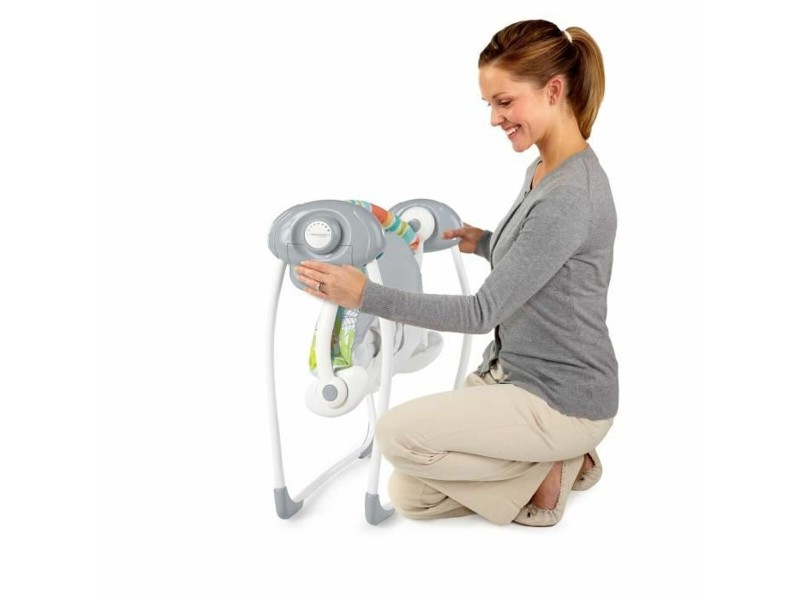 Люлеещ се стол Ingenuity Compact portable swing Многоцветен Животни NaN –  BB Люлеещи се столове