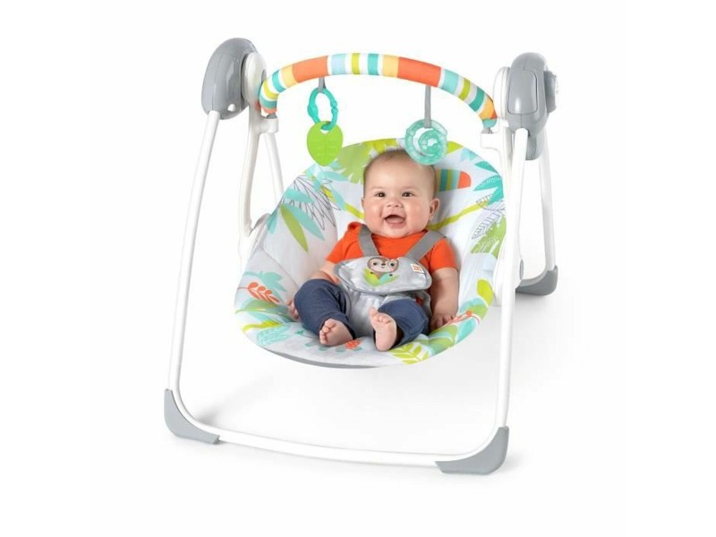 Люлеещ се стол Ingenuity Compact portable swing Многоцветен Животни NaN –  BB Люлеещи се столове