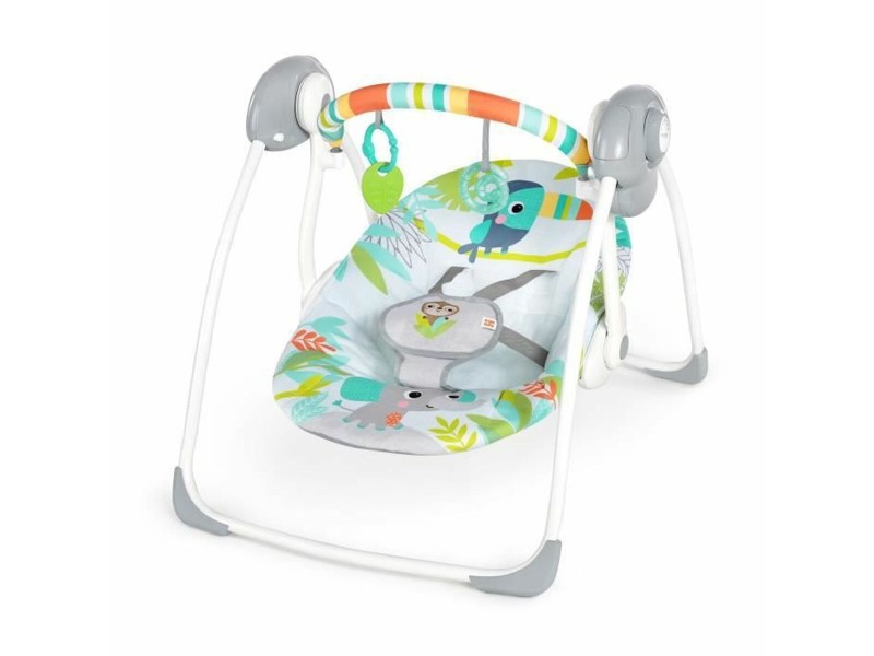 Люлеещ се стол Ingenuity Compact portable swing Многоцветен Животни NaN –  BB Люлеещи се столове