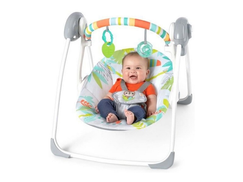 Люлеещ се стол Ingenuity Compact portable swing Многоцветен Животни NaN –  BB Люлеещи се столове